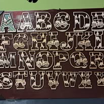 lettre de l'alphabet en bois pour chambre enfant décoration prénom artisanale