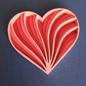 coeur bois en multicouches 3D cadeau Saint Valentin