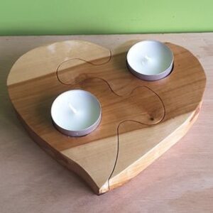 bougeoir coeur deux bougies idéal Saint Valentin