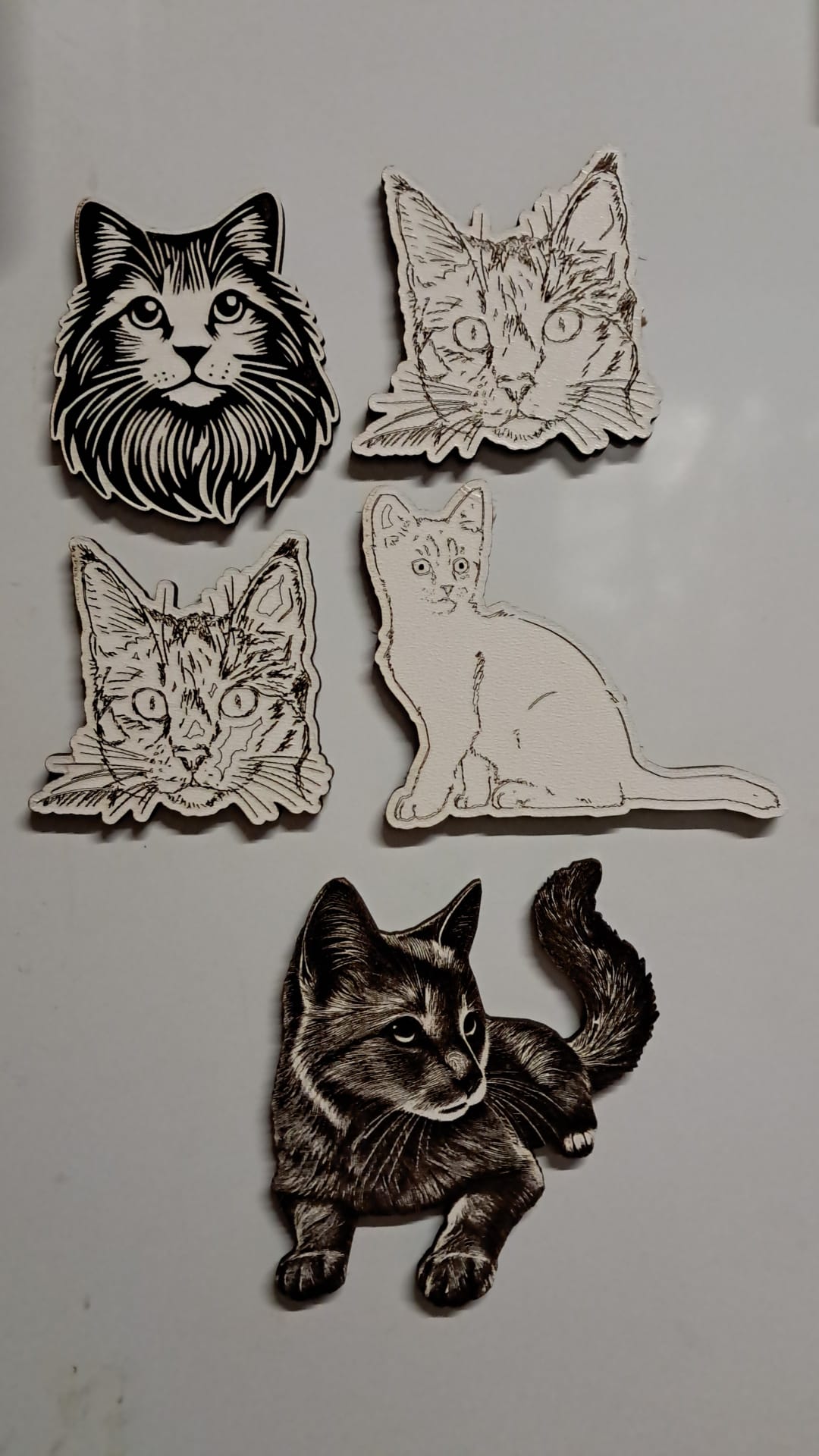 aimant frigo bois artisanal fait main chantourneuse collection chat