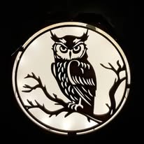 lampe ambiance bois LED faite main décoration chambre hibou